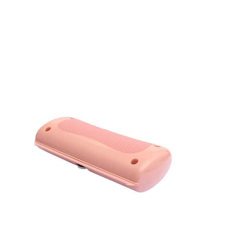 Pink rectangular object on a white background