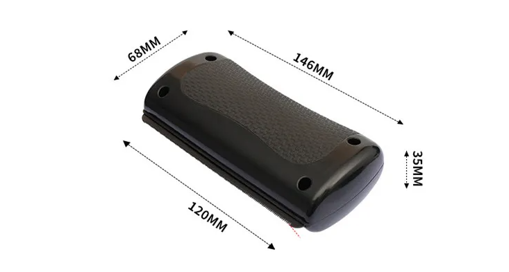 Black rectangular object with dimensions labeled on a white background
