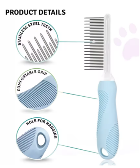 Pet Grooming Needle Comb for Cleaning Fur (Single Piece-Dogs & Cats)