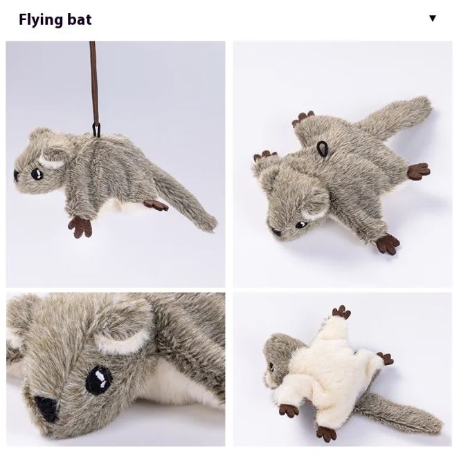 Plush toy bat in various poses on a white background