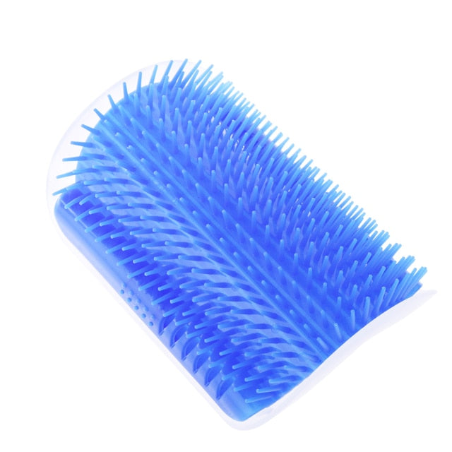 Blue brush with bristles on a white background
